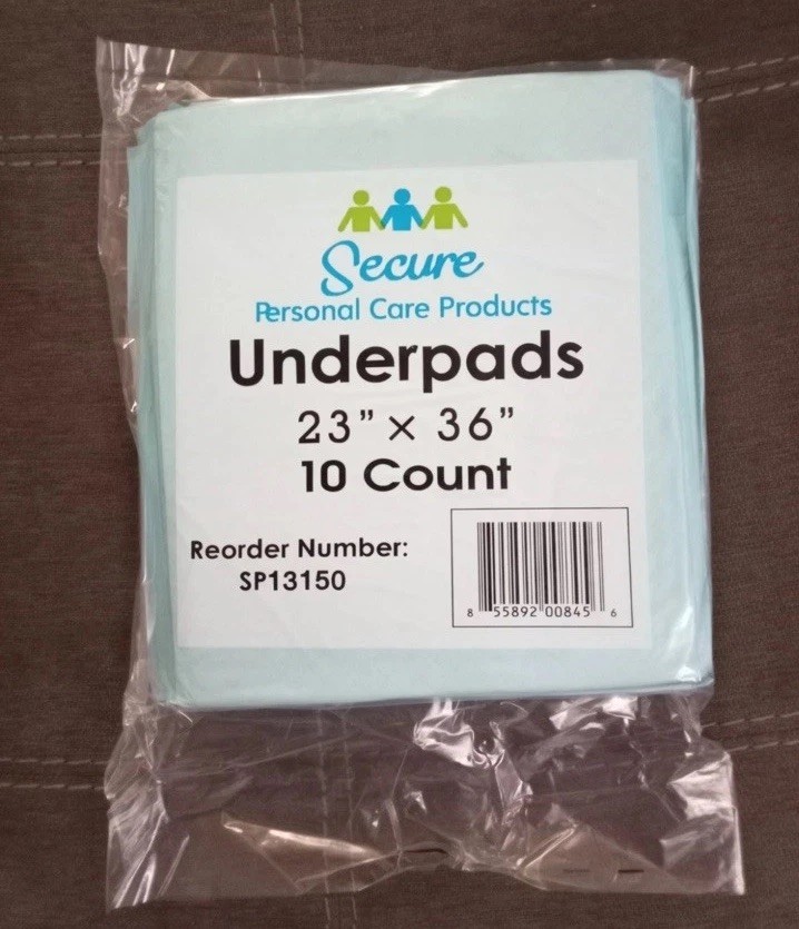 NEW Secure Underpads 23″x36″ 10 Count Incontinence, Puppy Pads