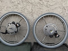 Yamaha Quickie 24″ Power Assist Xtender Wheelchair Wheels Battery W/ Q7 Mount