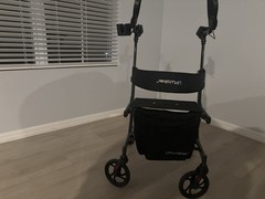 UpWalker UpWalker Lite Upright Rollator Walker 4-Wheel Foldable Seat Black