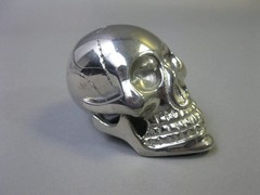 Brass Silver Finish Vintage Brass Skull Head Handle for Wooden Walking Cane gift