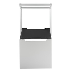 Wall Mounted Folding Shower Bench Aluminum Alloy Silver Rectangular