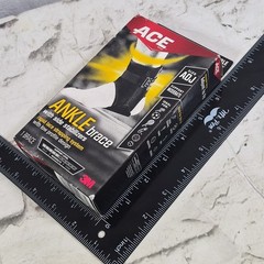 ACE Brand Ankle Support with Side Stabilizers Adjustable Black 1 Brace Open Box