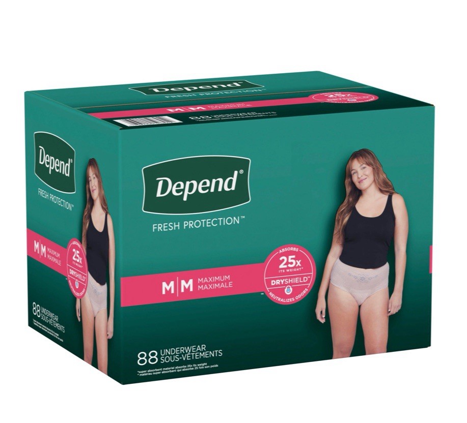 Depend Fresh Adult Incontinence & Postpartum Women’s Size M, 88 Count – NEW