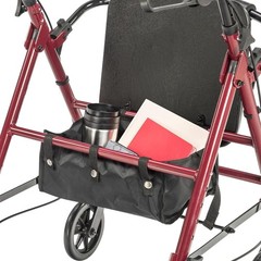 Drive Medical Adjustable Height Rollator with 6 Inches Wheels – Red RTL10261RD