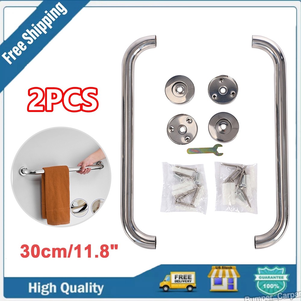 2Pcs 11.8″ Helping Handle for Shower Suction Grab Bars Bathroom Portable Safety