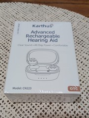 Karthus CN223 Rechargeable ITE Digital Hearing Aid Black w/ Case USB-C Tips