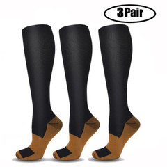 6 Pairs Copper Compression Socks 20-30mmHg Graduated Support Mens Womens S-XXL