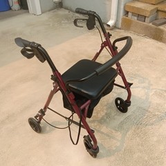 New Medline MDS86850ESKD Rollator Steel Walker w/ Seat – Burgundy – Fast Ship!