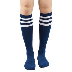 Womens Stripes Knee High Tube Socks Casual Athletic Sport Socks One Size Navy