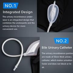 Male Wearable Incontinence Pants Urinal Leg Bag Silicone Urine Funnel Collector