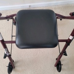 Medline 4 Wheels Rollator Folding type, Padded Seat, Pouch & Padded Back Rest.