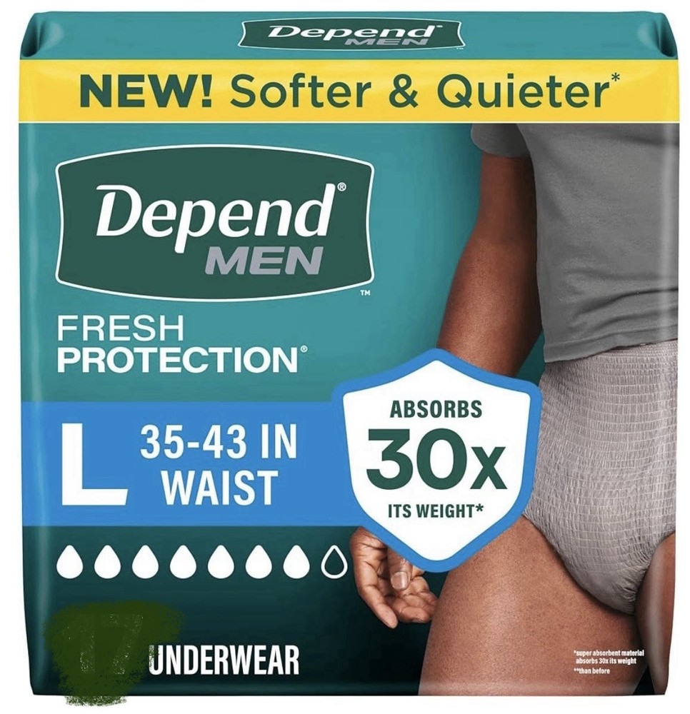 56 Count Depend Men’s L Incontinence Underwear Maximum Protection (4) 14 Count