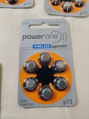 5 Packs of 6 New Power One Size P13 Hearing Aid Batteries Made Germany Exp2024