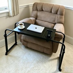 Komorebi Overbed Bedside Table Over The Bed Table Wheels Height Adjustable