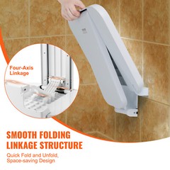 VEVOR Folding ABS Shower Seat 15.7“ x 16.7“ Wall Mounted Shower Bench 440 lbs