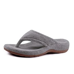 Women’s Flip Flop Slippers with Arch Support Orthotic Insole 10 Dark Grey
