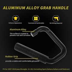 Front & Rear Grab Handle Kit Aluminum Alloy Grab Bar Safety Handles Compatibl…