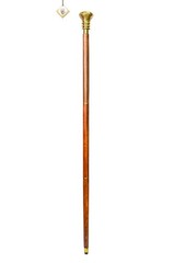 Antique Brass & Wood Cane – Walking Stick with Beautifully Carved Knob Handle…