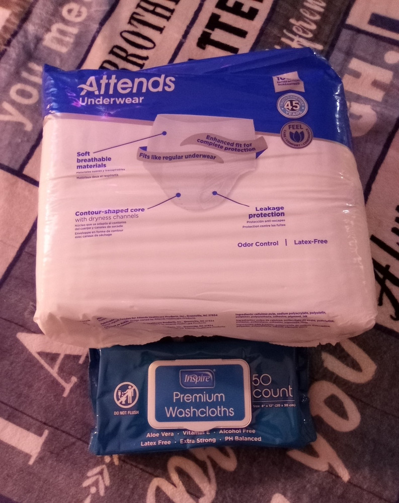 Attends Underwear Incontinence Pants M Extra Heavy 20 Ct Latex-Free Odor White