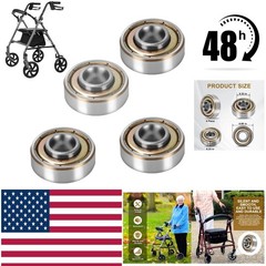 4 pcs Walker Wheel Bearings for Wheelchair & Rollator, ID8.0mm, Durable