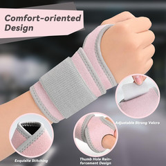 2 Pack Copper Wrist Brace Support for Carpal Tunnel, Pain Relief, Arthritis, Ten