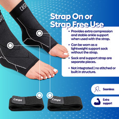 Caspe 2X Ankle Support Brace Compression Sleeve Socks Elastic Foot Pain Relief