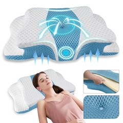 QIUBABYO Adjustable Ergonomic Neck Support Pillow – Memory Foam
