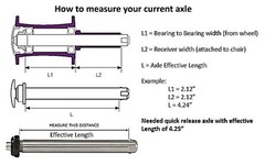 1/2″ x 5 1/4″ Quick release axle for wheelchairs, BIG ALUMINUM Push Button