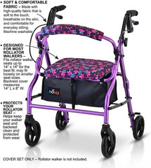 NOVA Rollator Walker Seat & Backrest Cover Set – Removable Washable Fabric Cushi