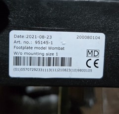 R82 X:PANDA Wombat Foot Plate/Rest Special Needs