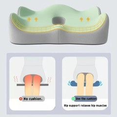 1PC Memory Foam Seat Cushion – 3D Ergonomic Support| Light Green Grey Black Wash