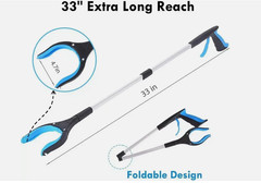 Grabber Reacher Tool 32 Inch Foldable Pick Up Stick with Strong Grip, Magnetic