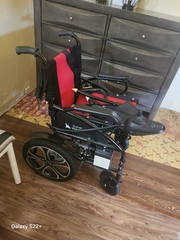 Culver Mobility Electric Foldable Power Wheelchair Red/Black Joystick Control