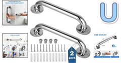 Secure 12 Inch Shower Grab Bar Set – Corrosion Resistant Stainless Steel Design