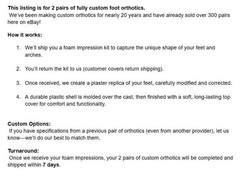 Custom Foot Orthotics (2 Pair) Heel Pain, Plantar Fasciitis, Ball Of Foot Pain