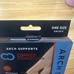 Copper Compression Arch Support Sleeves One Size Black Plantar Fasciitis (Pair)