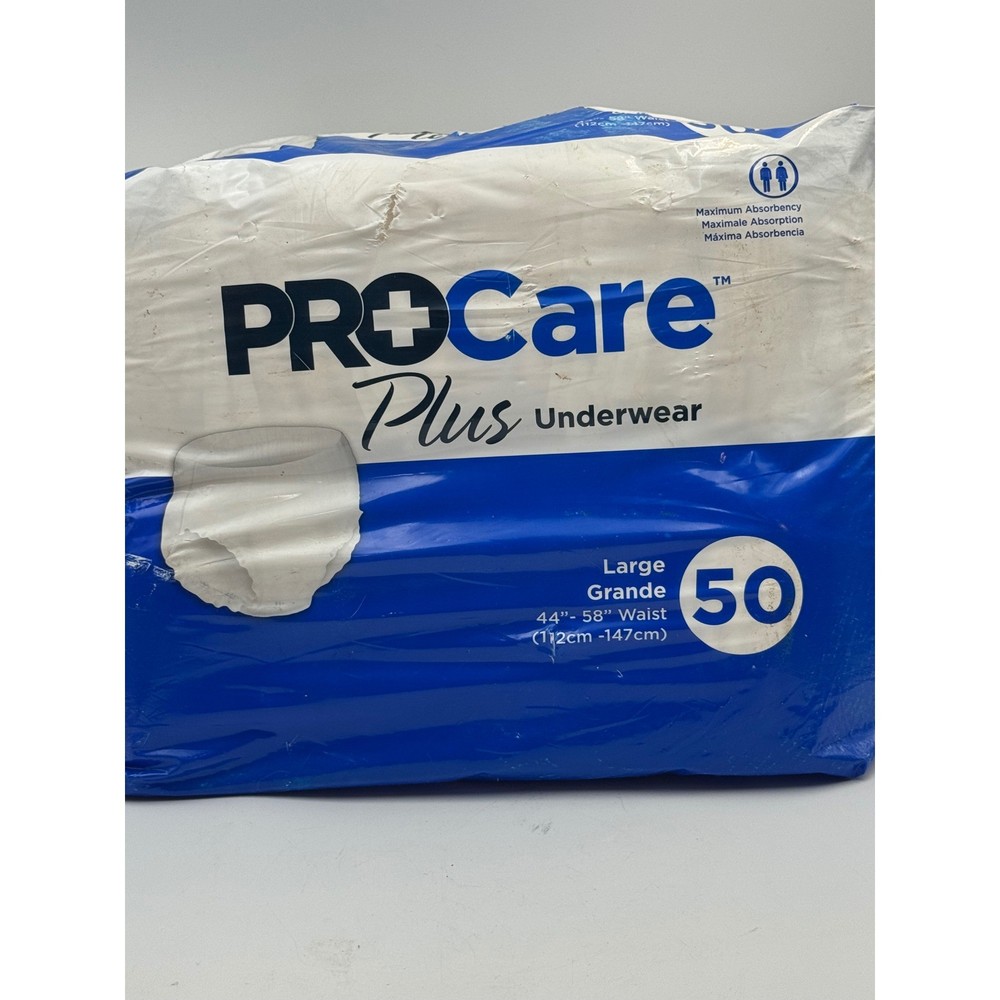 ProCare Plus Protective Underwear Maximum Absorbency Large 44-58in 100 CountBulk