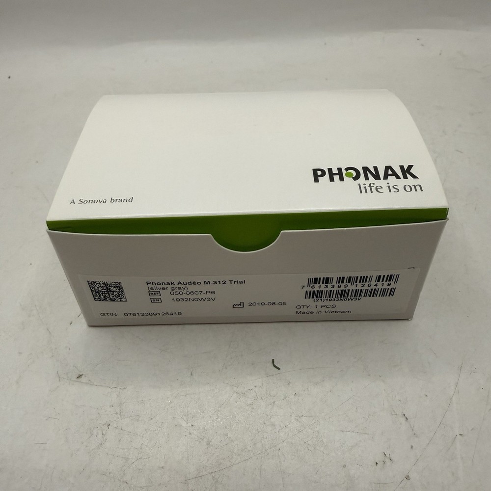 Phonak Audeo M-312 Trial Silver Gray Hearing Aid Sonova Brand NIB