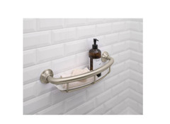 MOEN Press and Mark 16 in. x 1 in. Concealed Screw Grab Bar with Shelf
