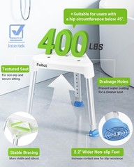 Triangular Corner Shower Chair Adjustable Bath Stool Seat White Holds 400LBS