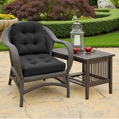 Water-Repellent Outdoor Chair Cushions 2Pcs 19 x 19 in Patio Chair Cushion Pads