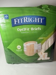 Adult Diapers XL Medline FitRight OptiFit Briefs Extra Absorbency 20 NEW ⭐