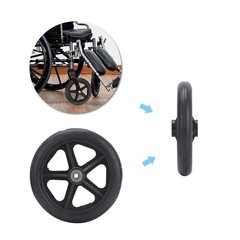 6/8Inch Wheelchair Front Castor Wheels Anti Slip Solid Tire Wheel Replacement