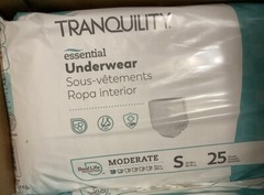Tranquility Underwear Disposable Briefs Small 25 Count Adult Diaper Moderate