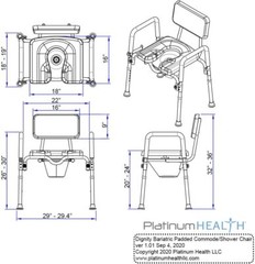 Platinum Health DIGNITY Ultra Premium Padded BARIATRIC Extra Large Commode