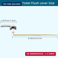 2PCS Metal Toilet Handle Lever Replacement, Universal Fit, White | Front Mount T