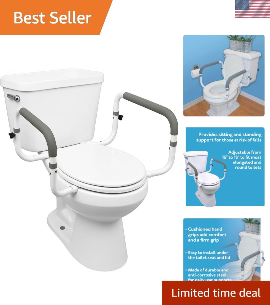Toilet Safety Frame – Adjustable 16″-18″ Rails for Elderly & Disability Support