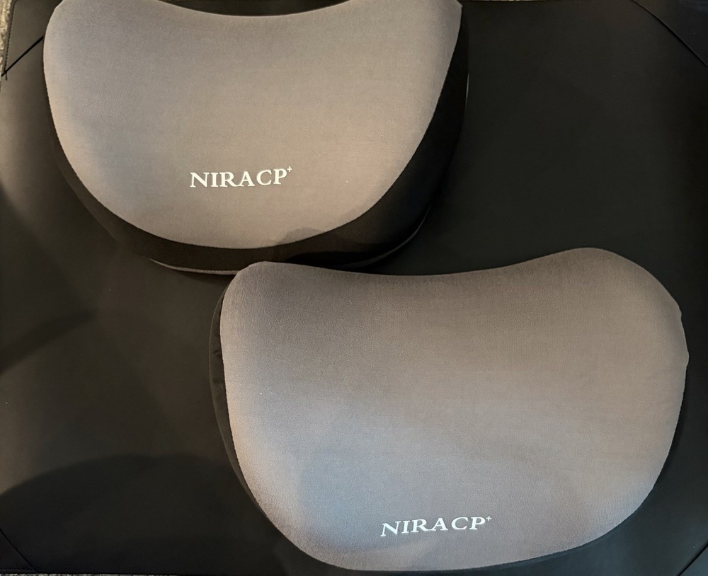 NIRACP+ Slip-Resistant Orthopedic Seat Cushion with Straps, Gray/Black Set of 2