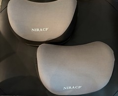NIRACP+ Slip-Resistant Orthopedic Seat Cushion with Straps, Gray/Black Set of 2