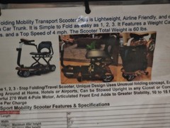 TranSport Manual Folding Electric Mobility Scooter „For Parts Repair“ W/Charger